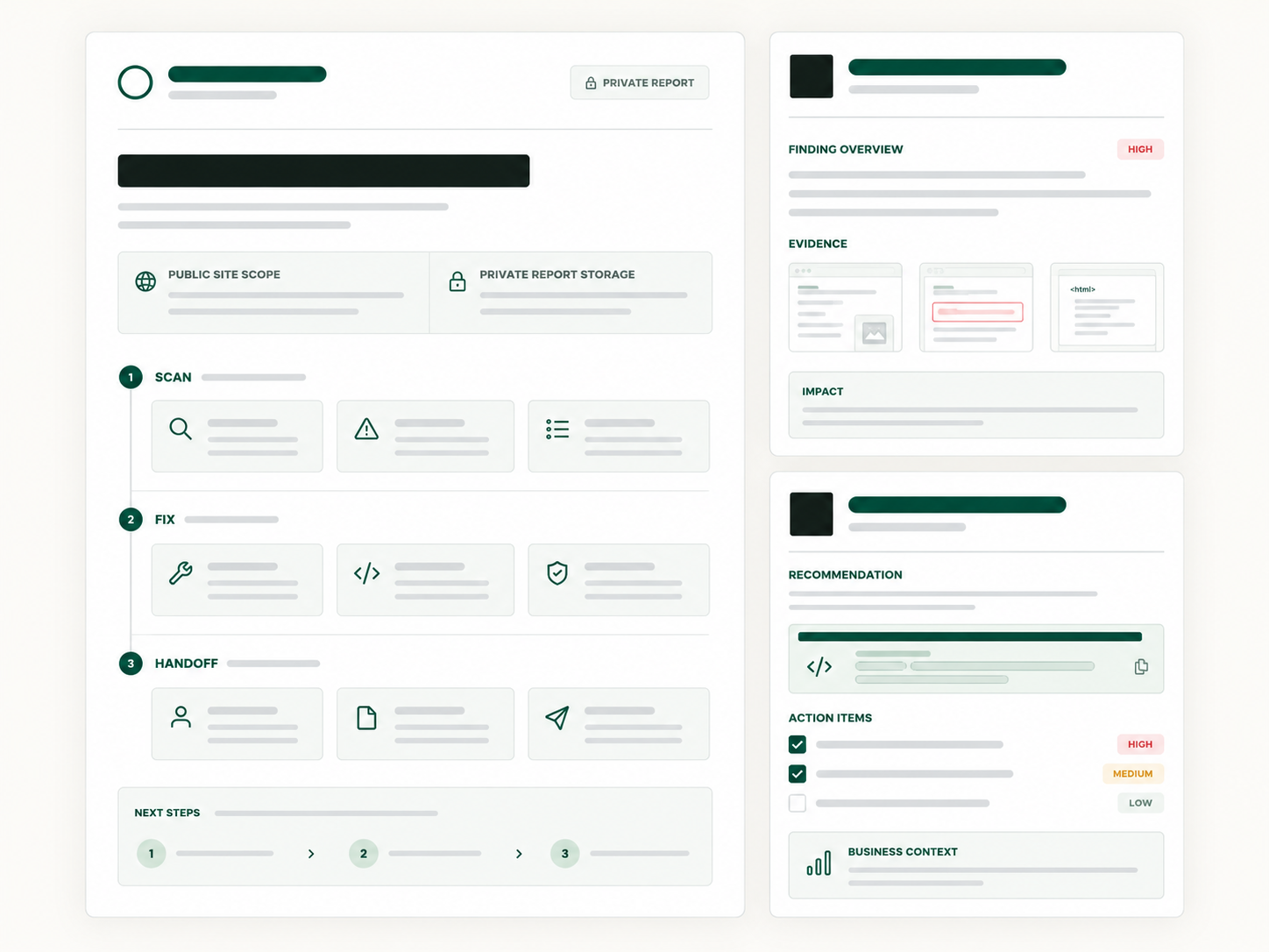Locked AuditFlow free preview report showing sample findings and an upgrade prompt.